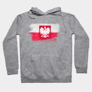 Poland flag - grunge brick stone Hoodie